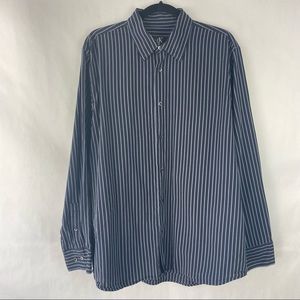 Calvin Klein Striped Button Up Long Sleeve Shirt Size L (Mens)